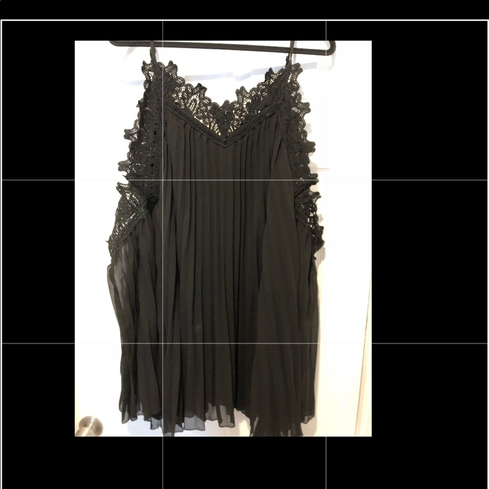 Black shift dress with attached boho sleeves